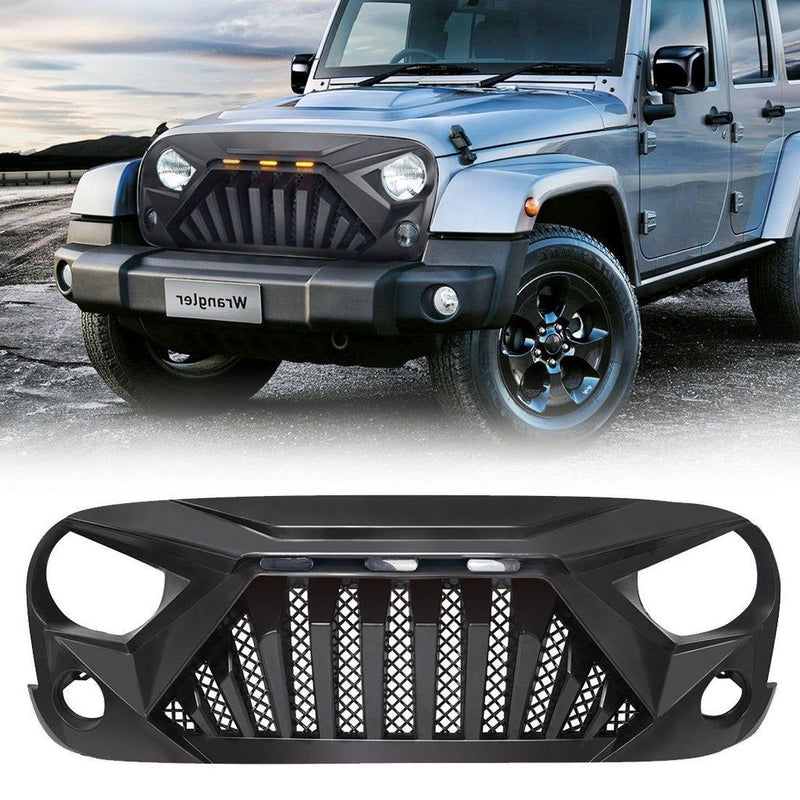 LED Front Grill Guard For Jeep Wrangler Jk 2007-2017