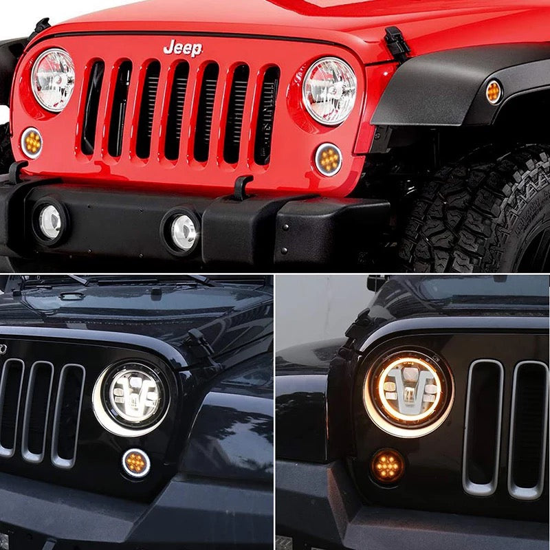 Front Grill For JEEP WRANGLER JK & JKU Accessories 4x4 Offroad Grille With Light Factory Exterior Parts 2018-2023