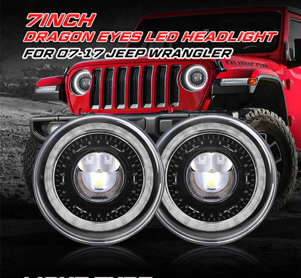 Jeep Wrangle Sealbeam Headlight Assembly Kit (2pc) - Led Light RM Original Headlights