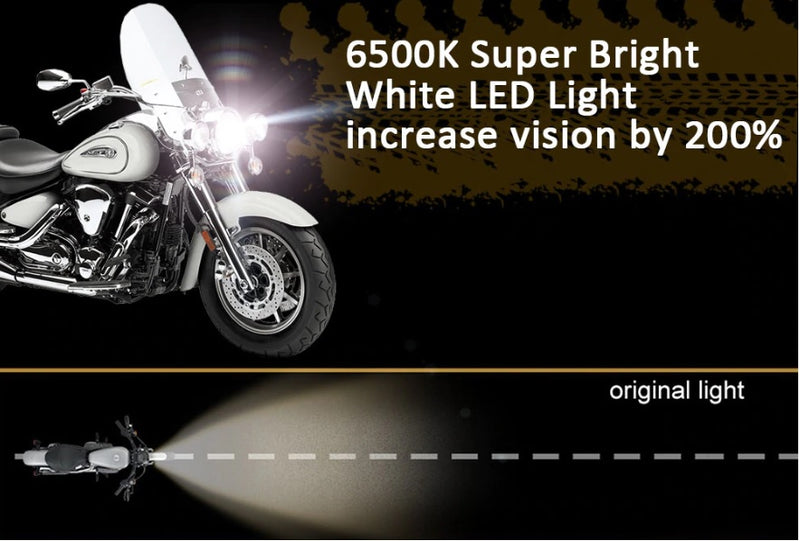 LED Halo & Flashing Motorcycle Headlight - 1pc - Led Light RM Original LED Headlights